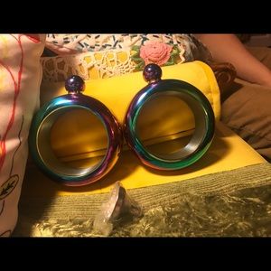 Rainbow iridescent flask bracelets